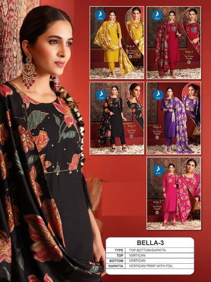 Bella 3 Kaya Vertican Readymade Pant Style Suits Supplier