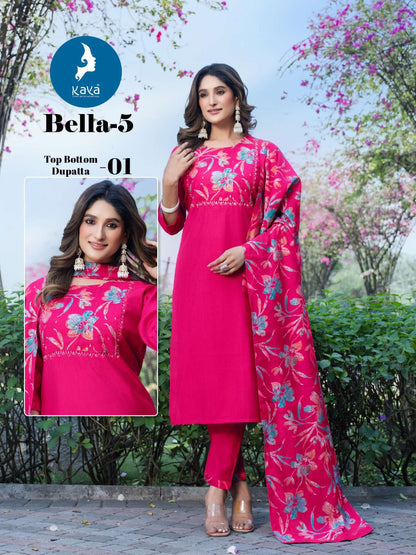 Bella 5 Kaya Vertican Readymade Pant Style Suits Exporter Ahmedabad