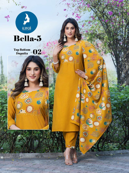 Bella 5 Kaya Vertican Readymade Pant Style Suits Exporter Ahmedabad