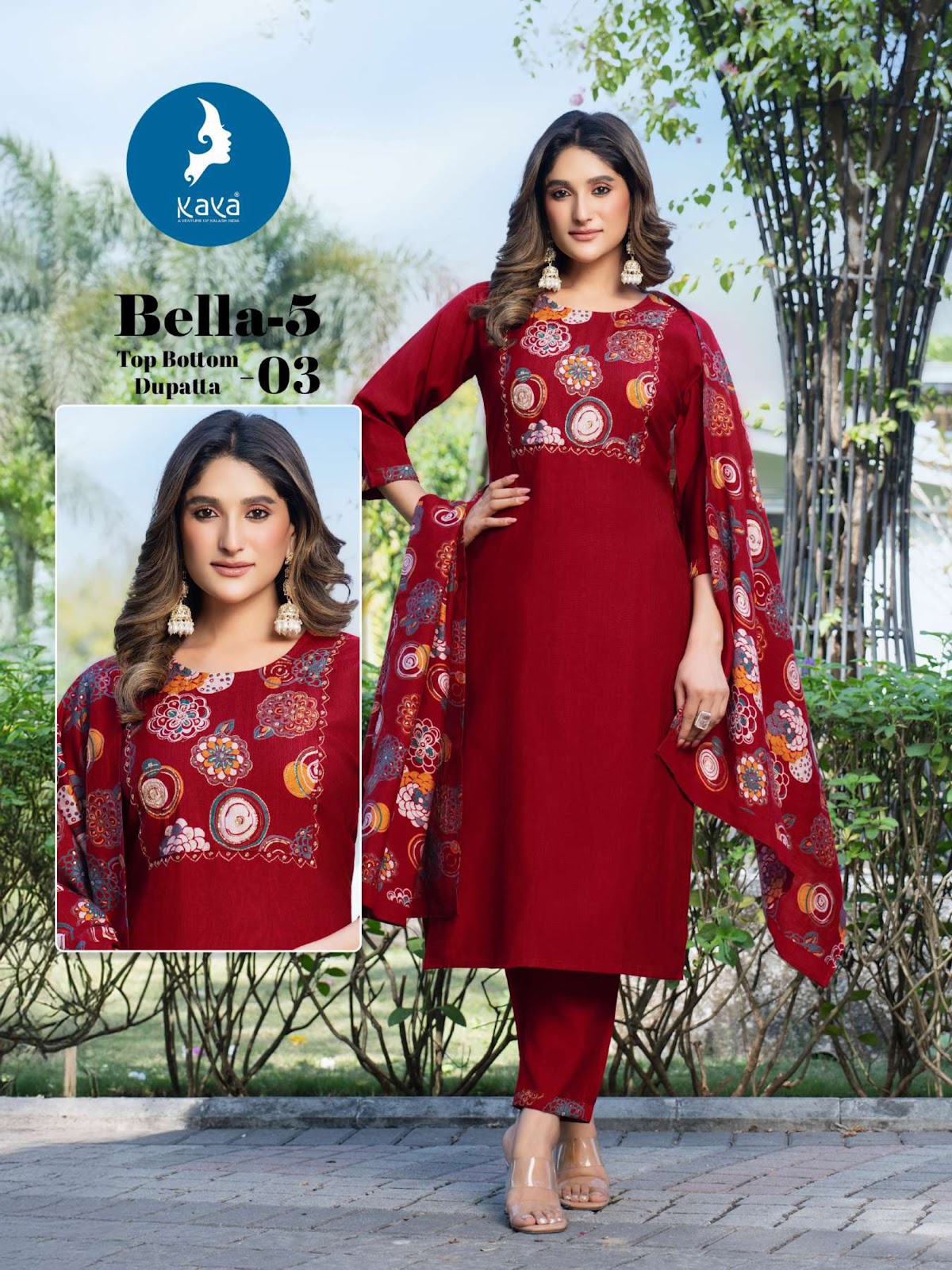 Bella 5 Kaya Vertican Readymade Pant Style Suits Exporter Ahmedabad