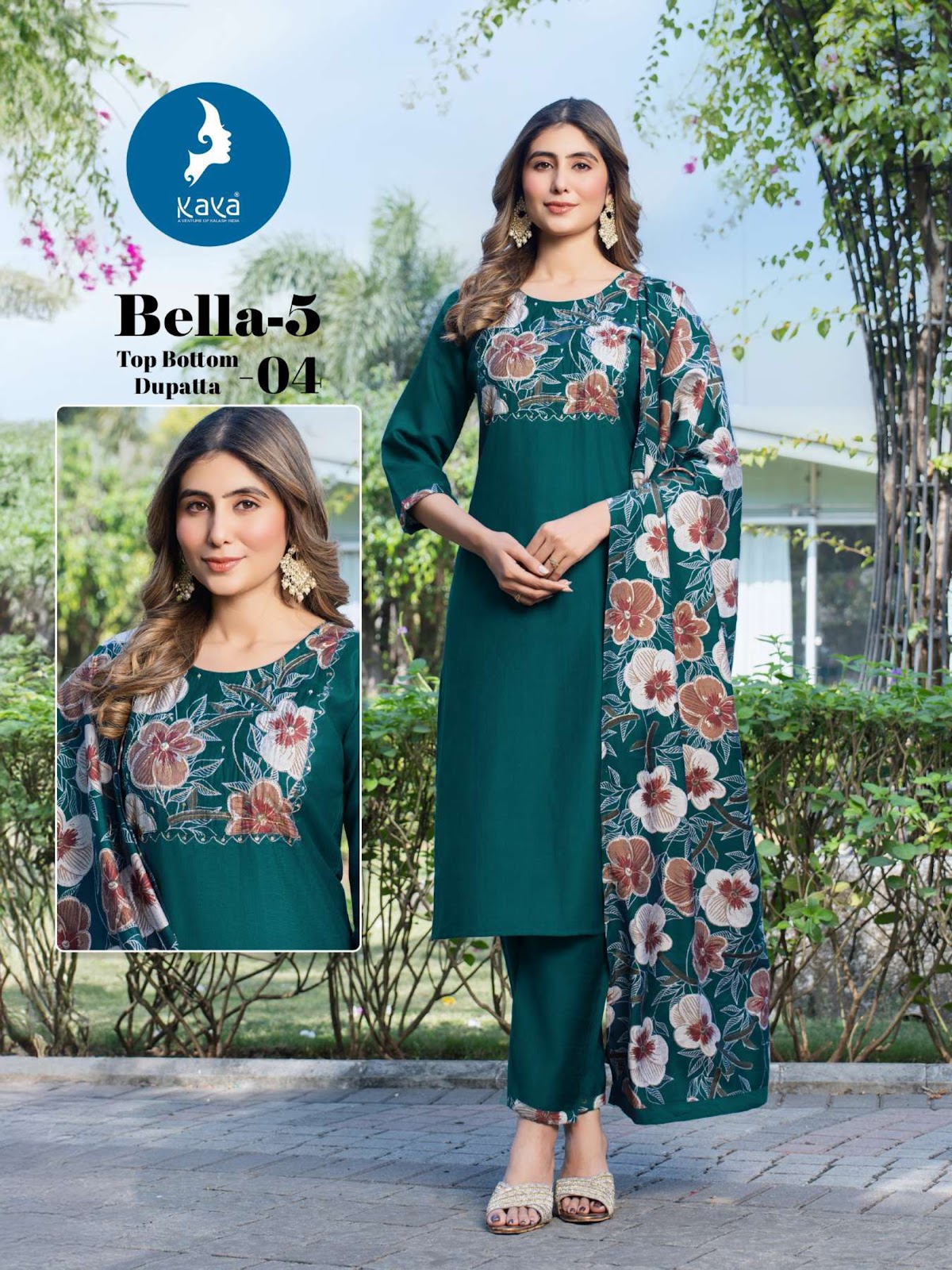 Bella 5 Kaya Vertican Readymade Pant Style Suits Exporter Ahmedabad