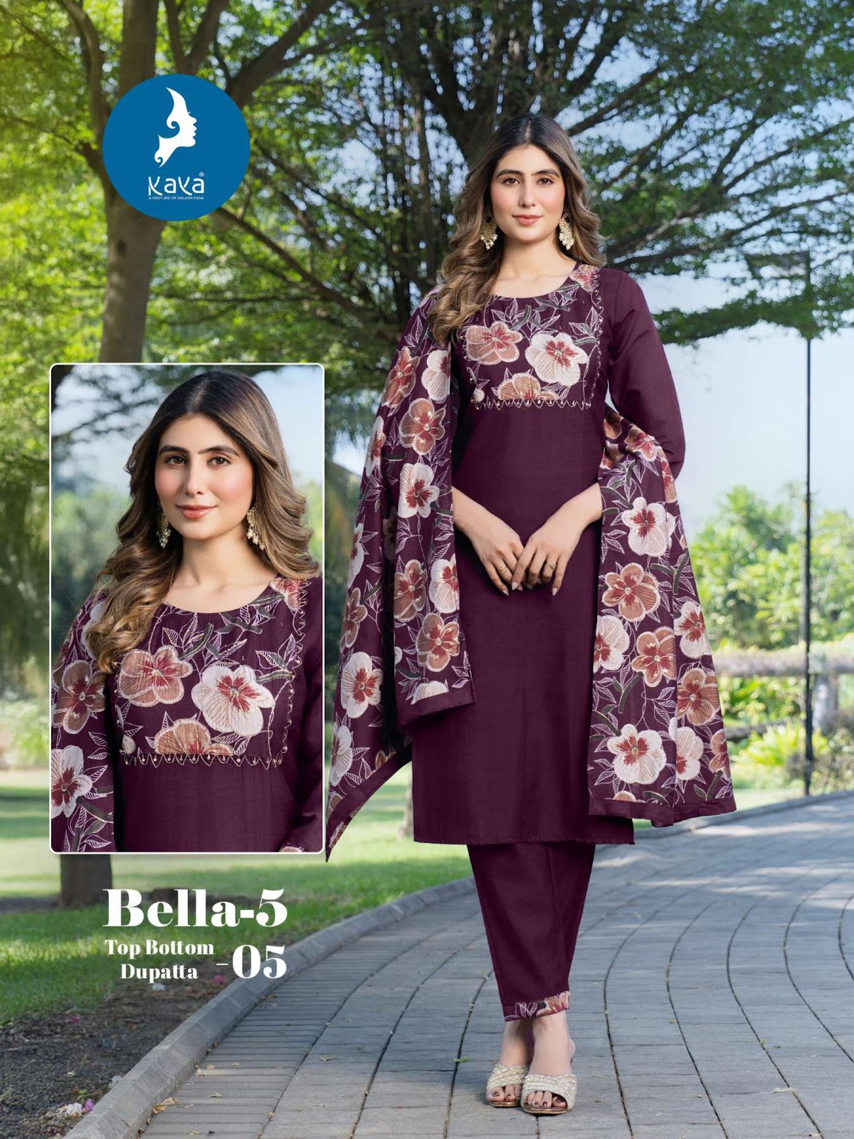 Bella 5 Kaya Vertican Readymade Pant Style Suits Exporter Ahmedabad