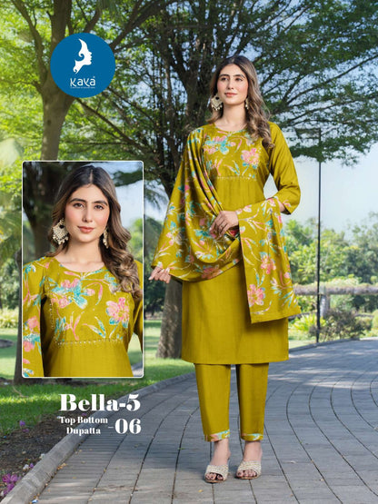 Bella 5 Kaya Vertican Readymade Pant Style Suits Exporter Ahmedabad