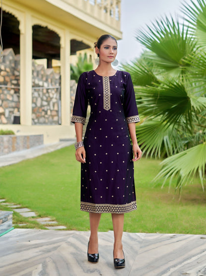 Bella Aanchi Silk Straight Cut Kurtis Wholesale Rate