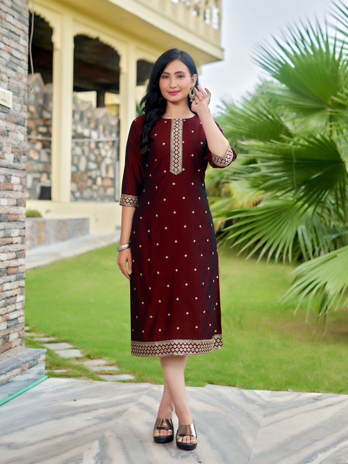 Bella Aanchi Silk Straight Cut Kurtis Wholesale Rate