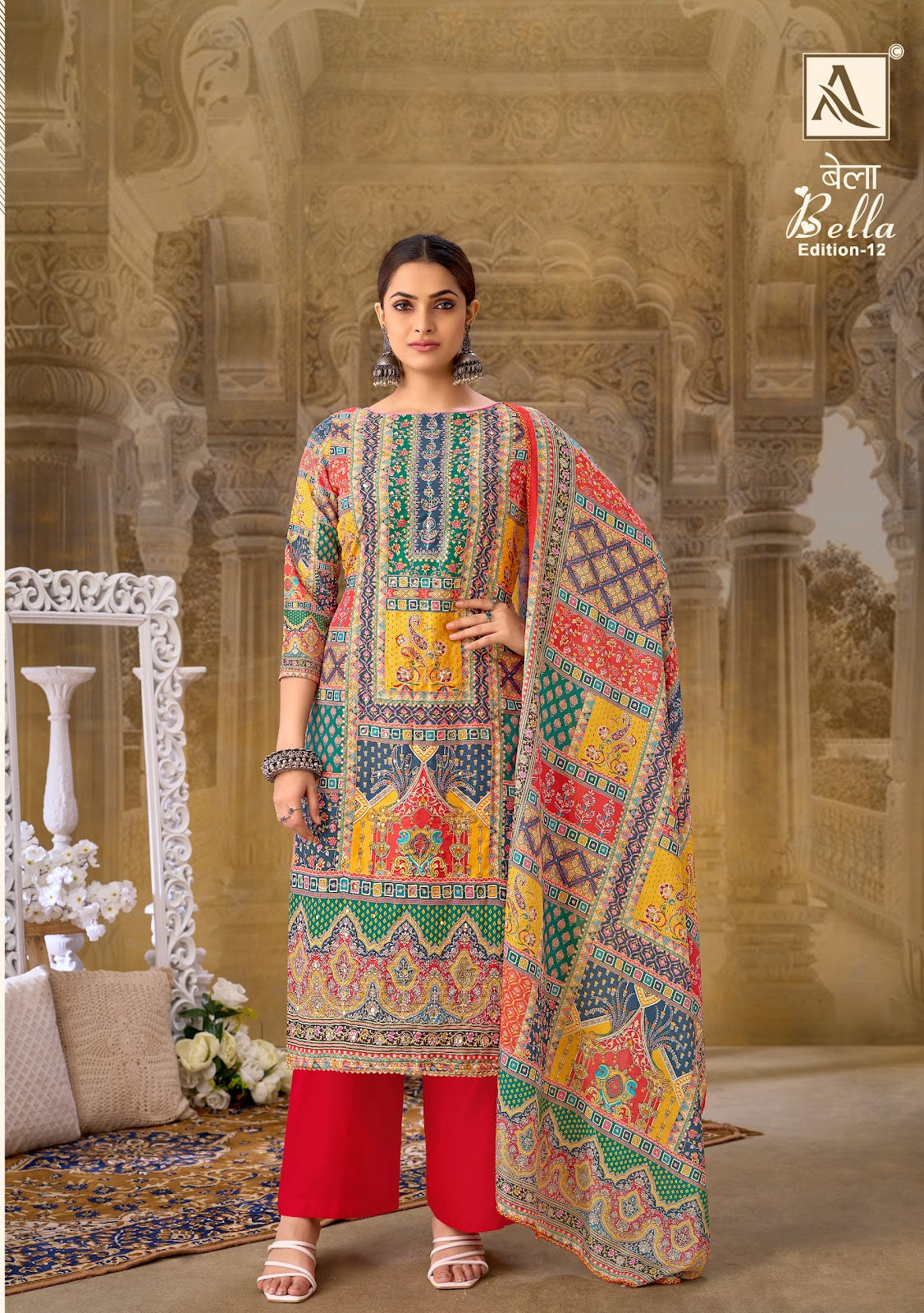 Bella Edition 12 Alok Muslin Karachi Salwar Suits Manufacturer India