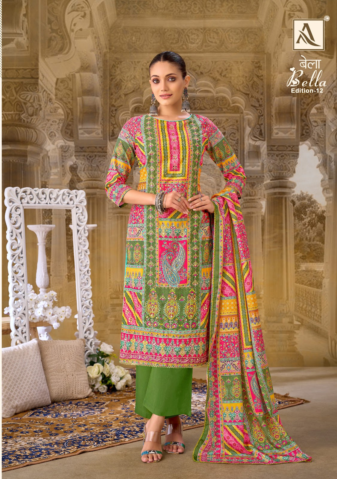 Bella Edition 12 Alok Muslin Karachi Salwar Suits Manufacturer India