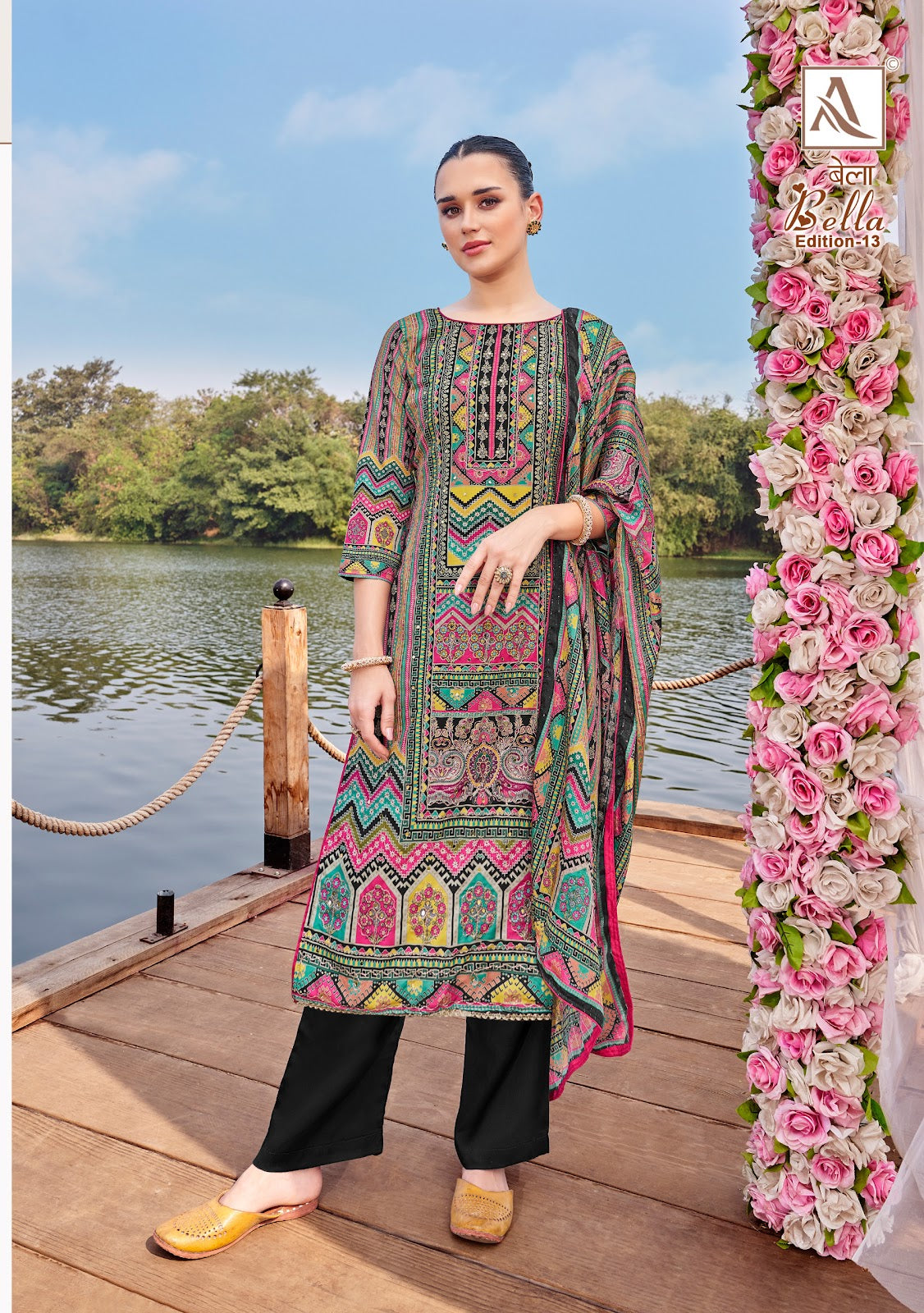 Bella Edition 13 Alok Muslin Karachi Salwar Suits Wholesaler