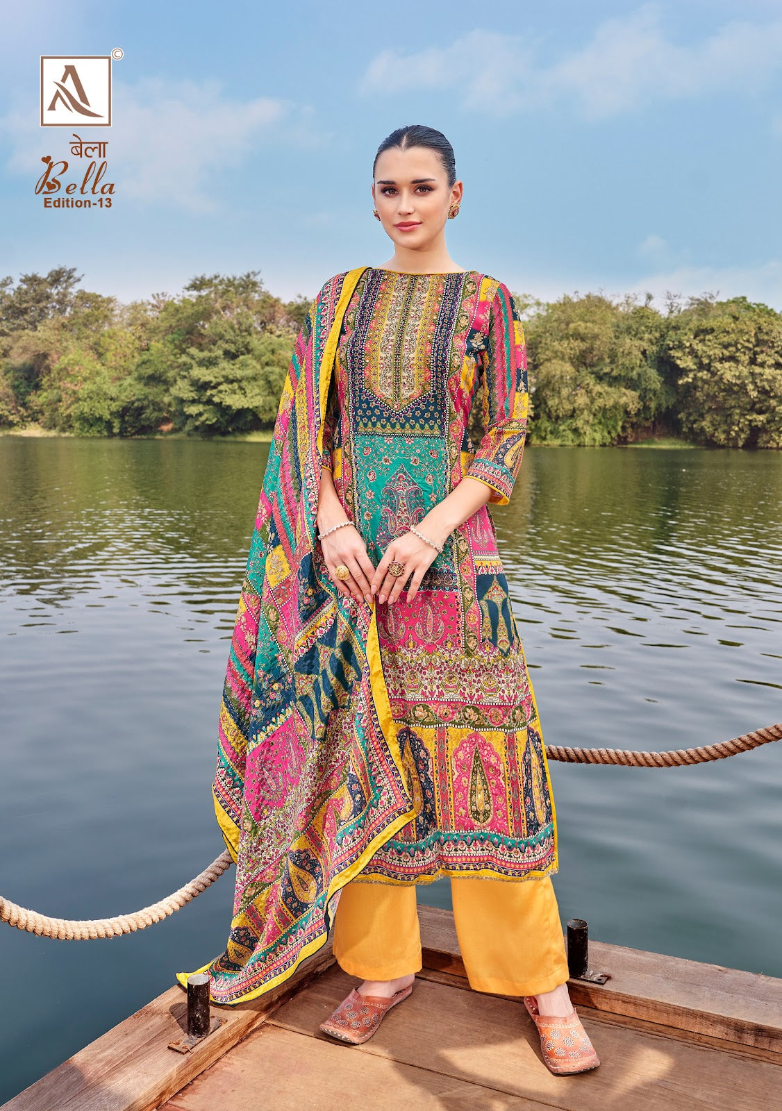 Bella Edition 13 Alok Muslin Karachi Salwar Suits Wholesaler
