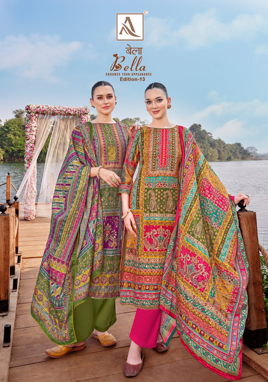 Bella Edition 13 Alok Muslin Karachi Salwar Suits Wholesaler