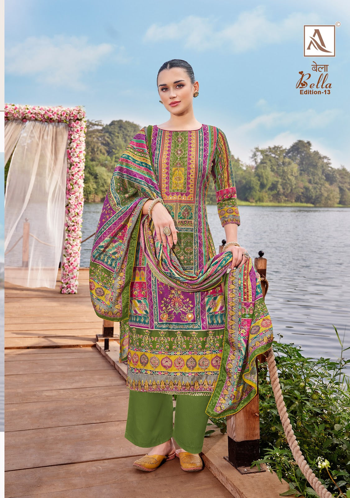 Bella Edition 13 Alok Muslin Karachi Salwar Suits Wholesaler