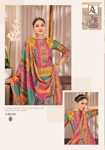 Bella Edition 14 Alok Muslin Karachi Salwar Suits Manufacturer