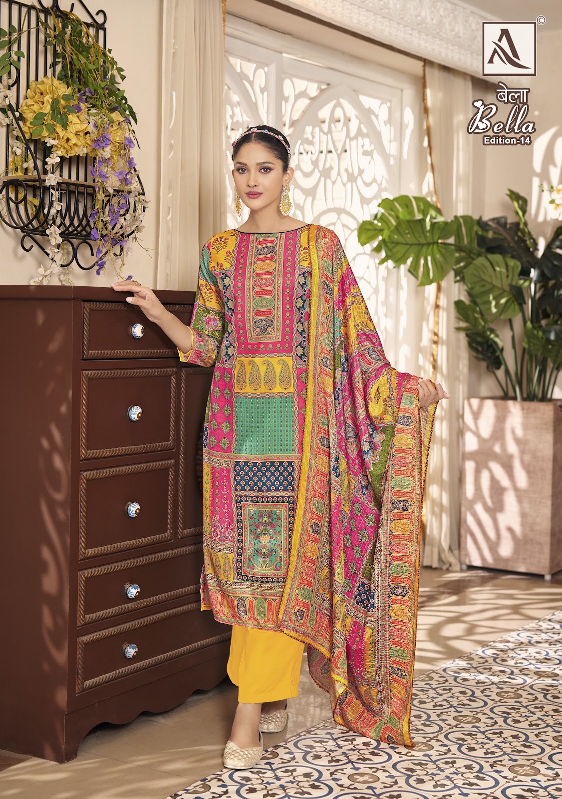 Bella Edition 14 Alok Muslin Karachi Salwar Suits Manufacturer