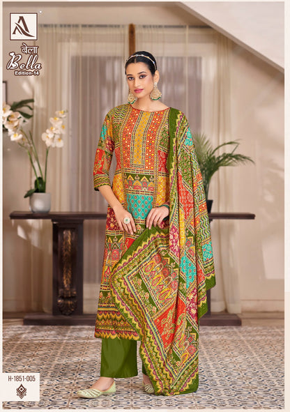 Bella Edition 14 Alok Muslin Karachi Salwar Suits Manufacturer