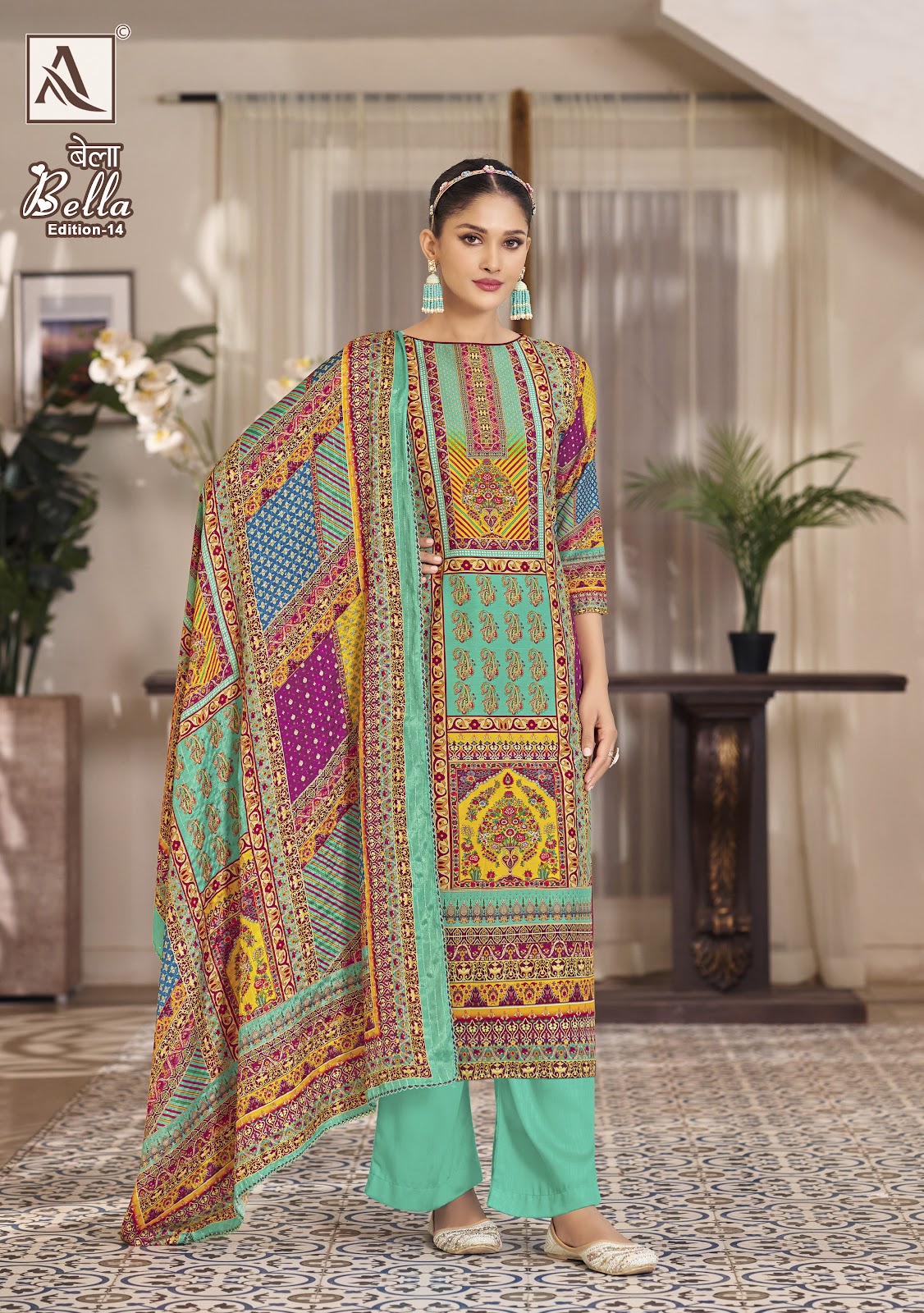 Bella Edition 14 Alok Muslin Karachi Salwar Suits Manufacturer