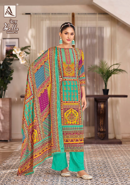 Bella Edition 14 Alok Muslin Karachi Salwar Suits Manufacturer