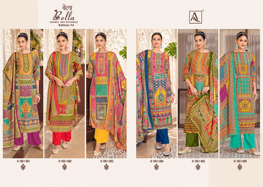 Bella Edition 14 Alok Muslin Karachi Salwar Suits Manufacturer