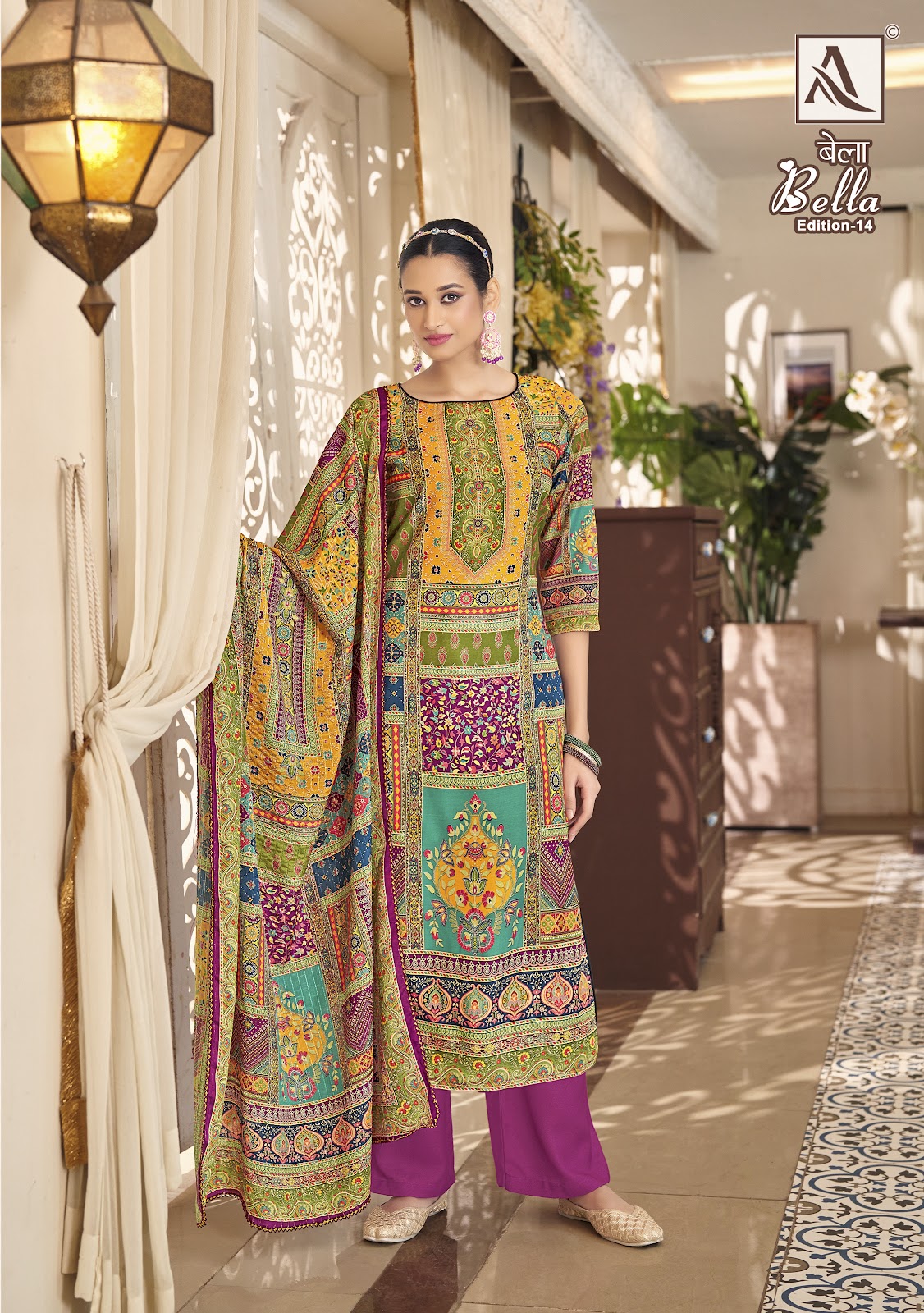 Bella Edition 14 Alok Muslin Karachi Salwar Suits Manufacturer