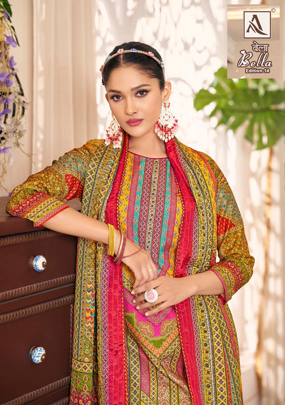Bella Edition 14 Alok Muslin Karachi Salwar Suits Manufacturer
