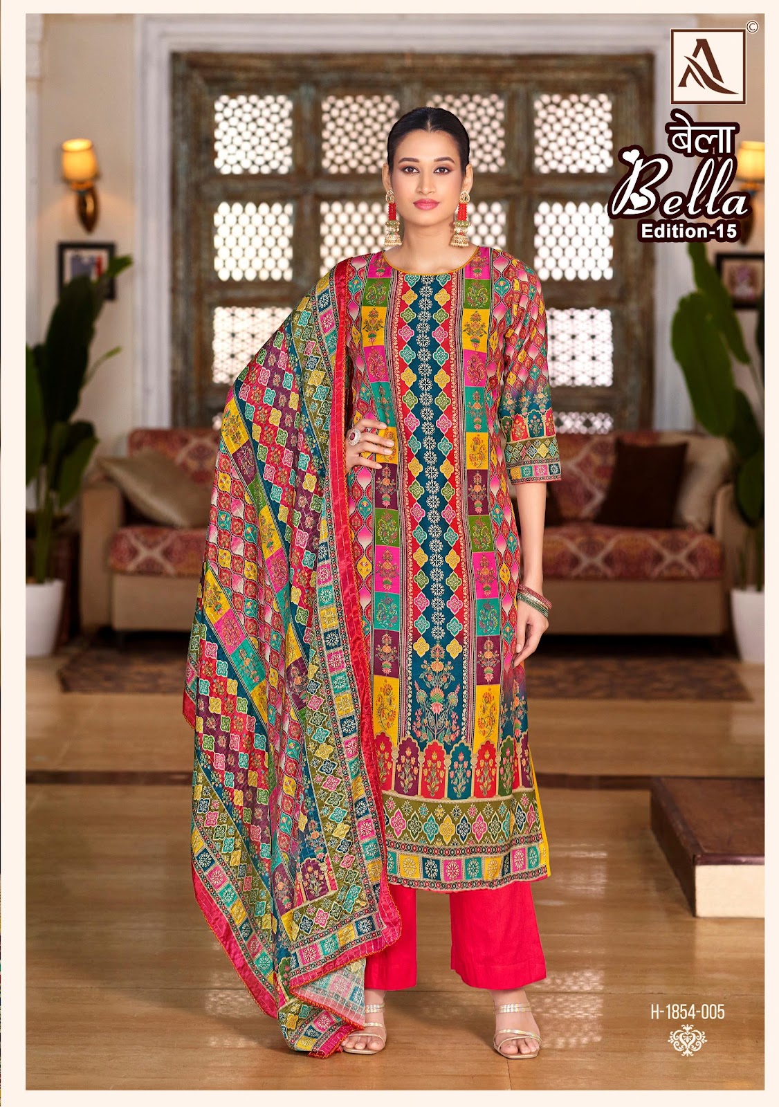 Bella Edition 15 Alok Pure Maslin Karachi Salwar Suits Supplier
