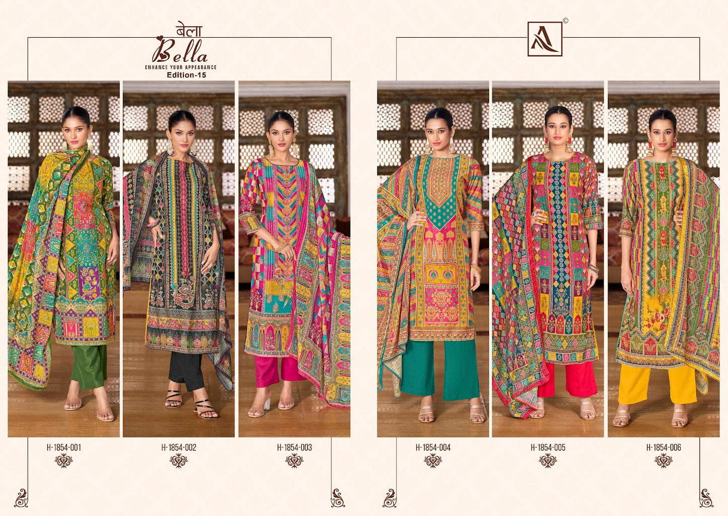 Bella Edition 15 Alok Pure Maslin Karachi Salwar Suits Supplier