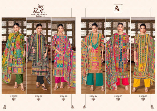 Bella Edition 15 Alok Pure Maslin Karachi Salwar Suits Supplier