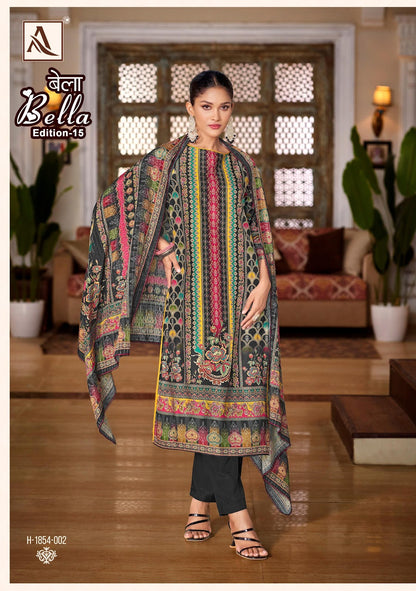 Bella Edition 15 Alok Pure Maslin Karachi Salwar Suits Supplier