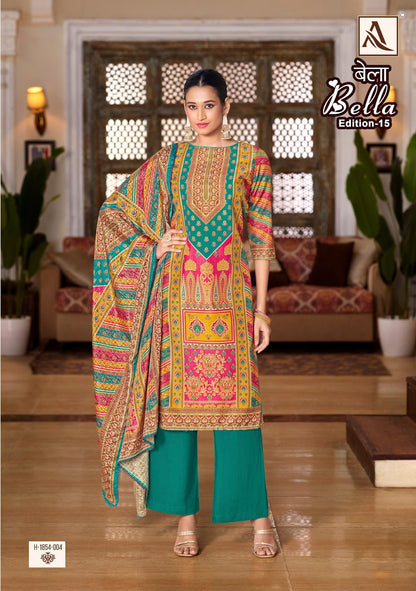 Bella Edition 15 Alok Pure Maslin Karachi Salwar Suits Supplier