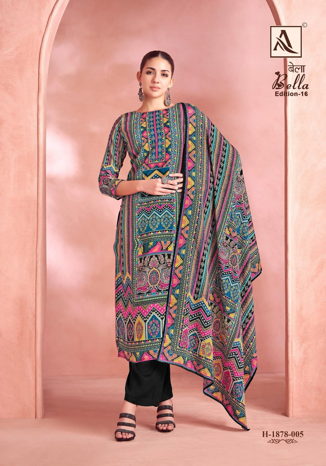 Bella Edition 16 Alok Pure Muslin Karachi Salwar Suits Manufacturer India