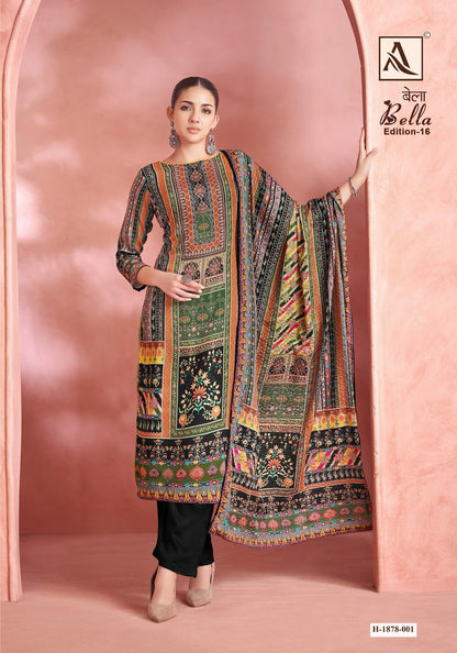 Bella Edition 16 Alok Pure Muslin Karachi Salwar Suits Manufacturer India