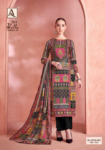Bella Edition 16 Alok Pure Muslin Karachi Salwar Suits Manufacturer India