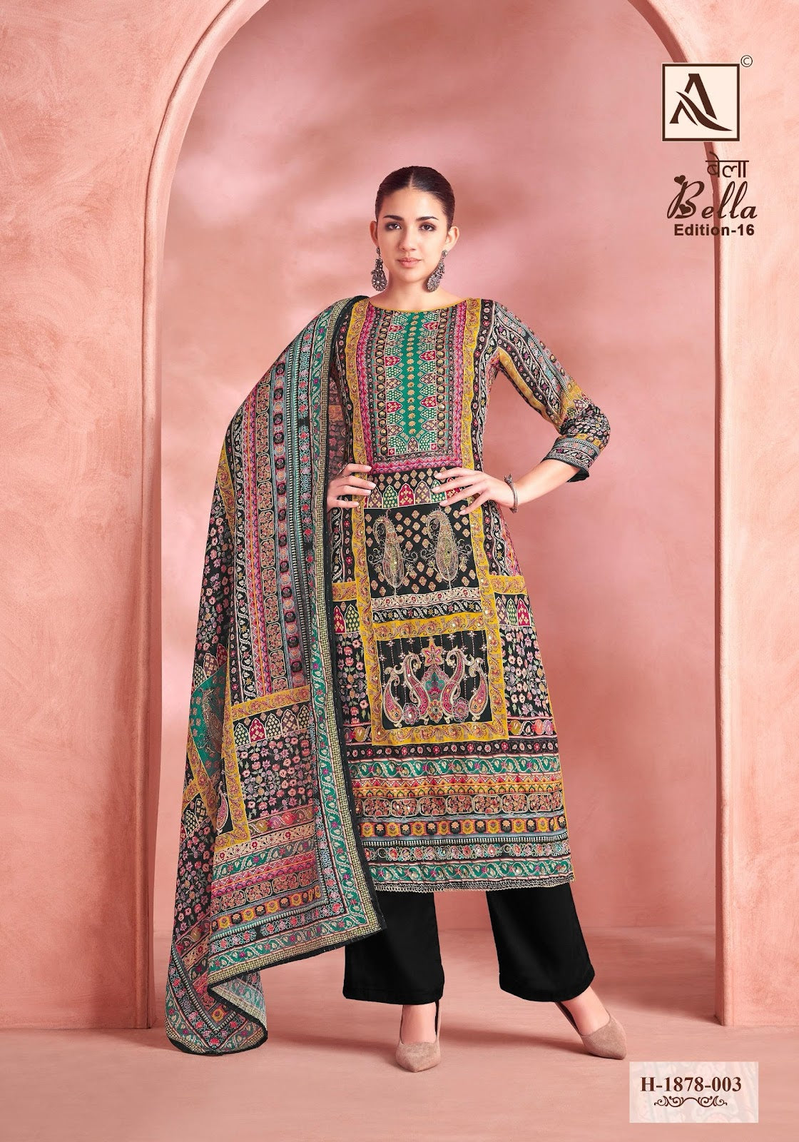 Bella Edition 16 Alok Pure Muslin Karachi Salwar Suits Manufacturer India