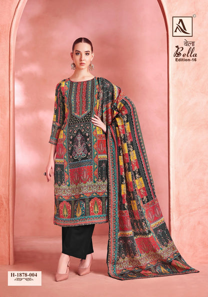Bella Edition 16 Alok Pure Muslin Karachi Salwar Suits Manufacturer India