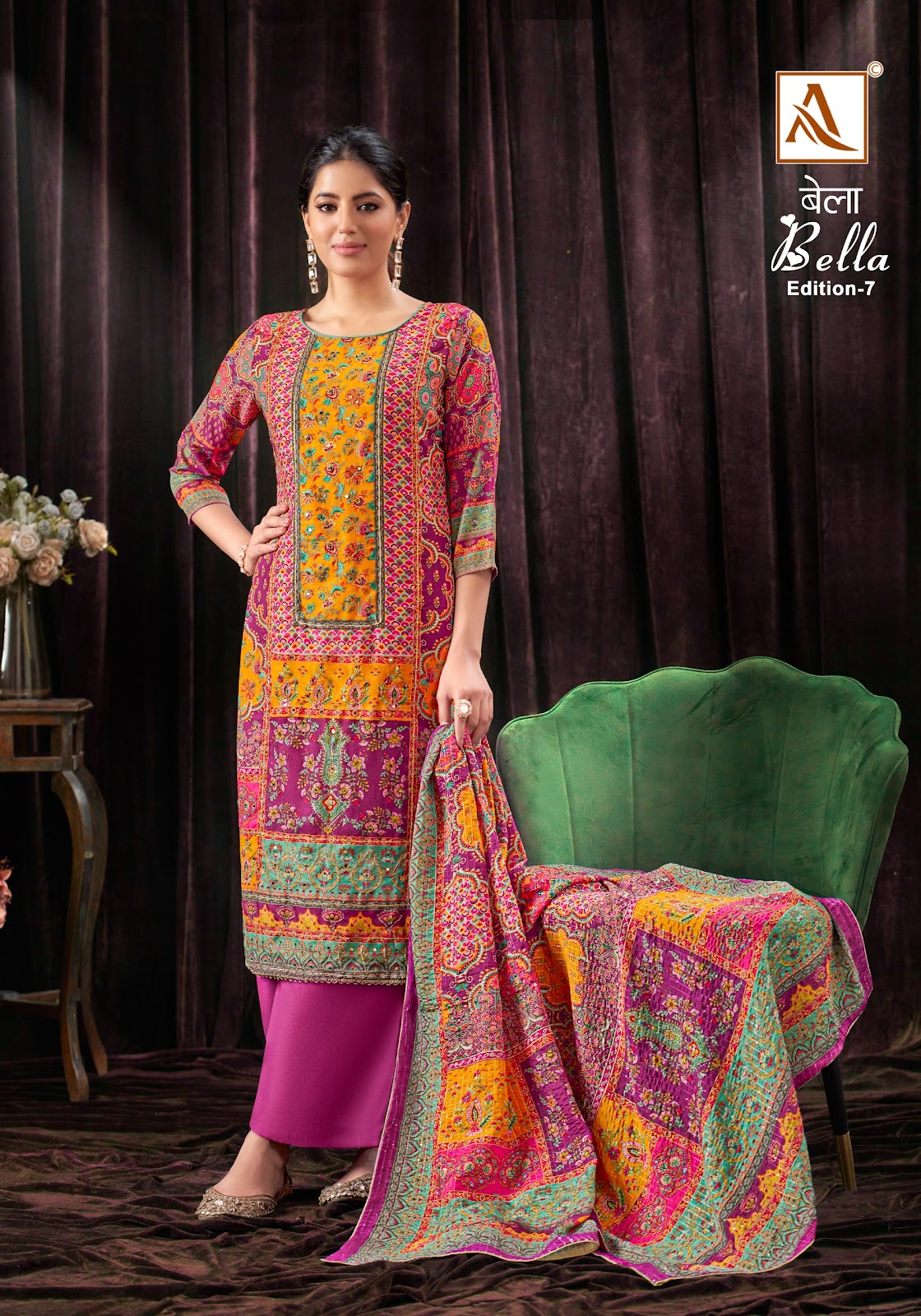 Bella Edition 7 Alok Pure Muslin Pant Style Suits Manufacturer Ahmedabad