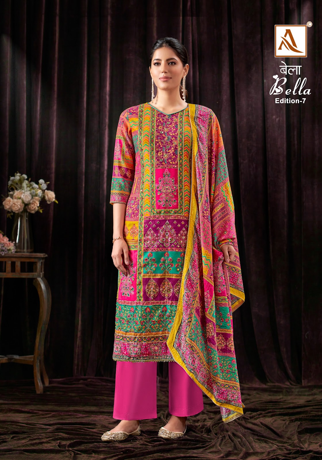 Bella Edition 7 Alok Pure Muslin Pant Style Suits Manufacturer Ahmedabad