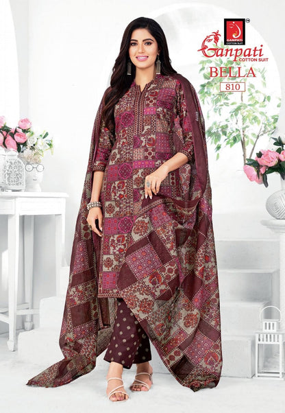 Bella Pant Vol 8 Ganpati Pure Cotton Cotton Dress Material Exporter India