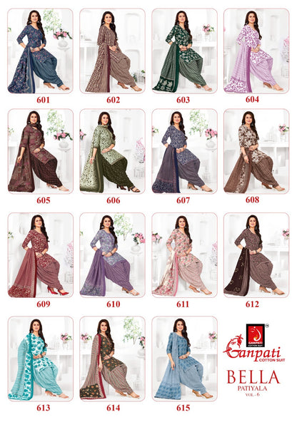 Bella Patiyala Vol 6 Ganpati Cotton Salwar Suits Wholesale Price
