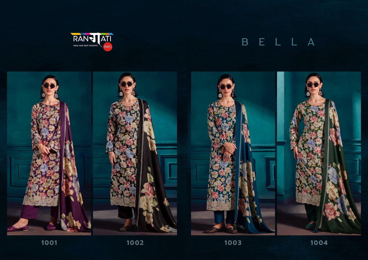 Bella Rangati Prints Pashmina Suits Wholesale
