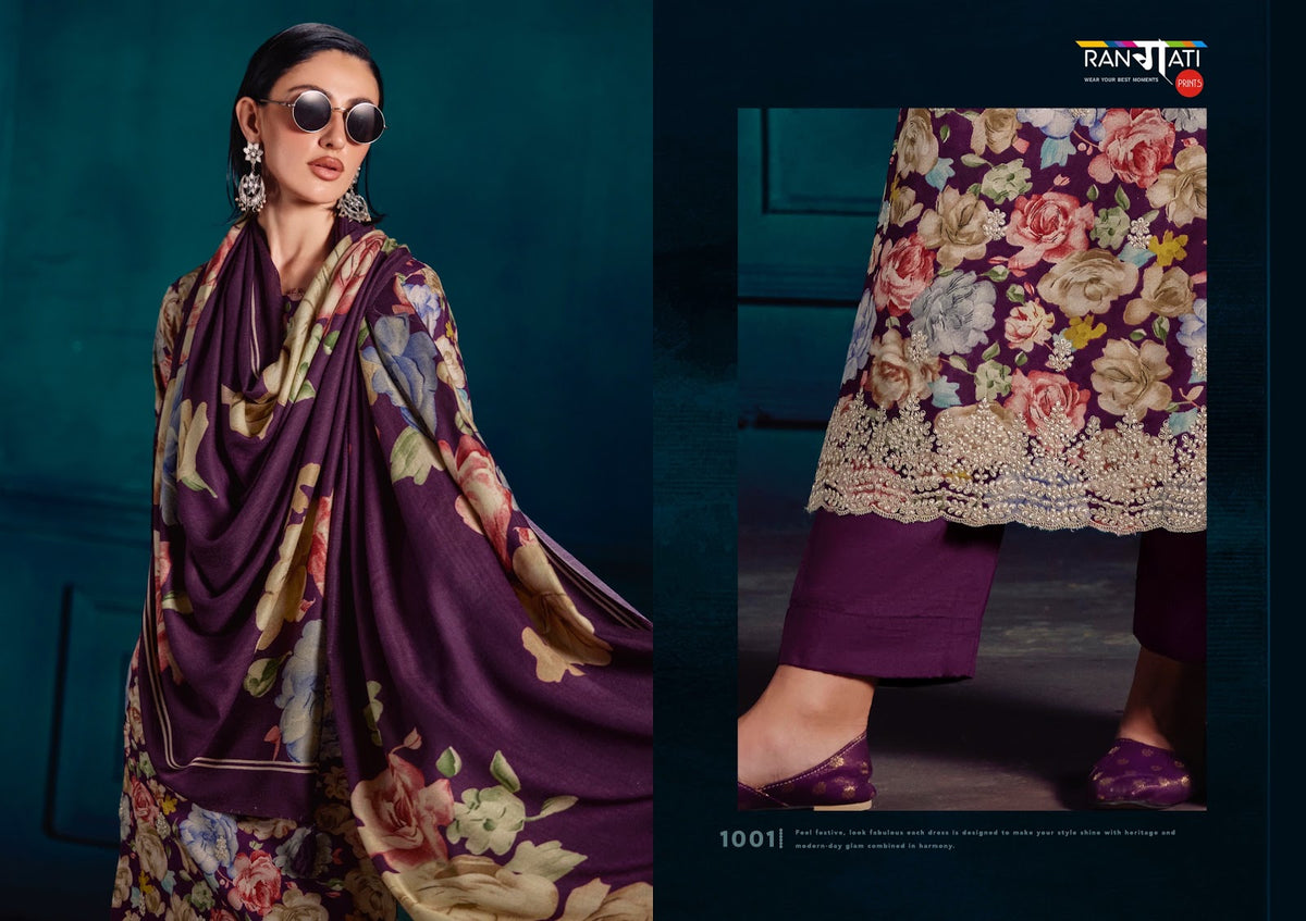 Bella Rangati Prints Pashmina Suits Wholesale