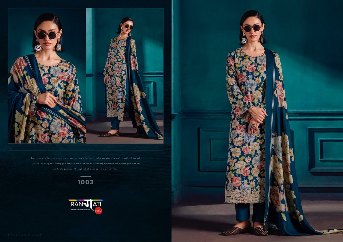 Bella Rangati Prints Pashmina Suits Wholesale