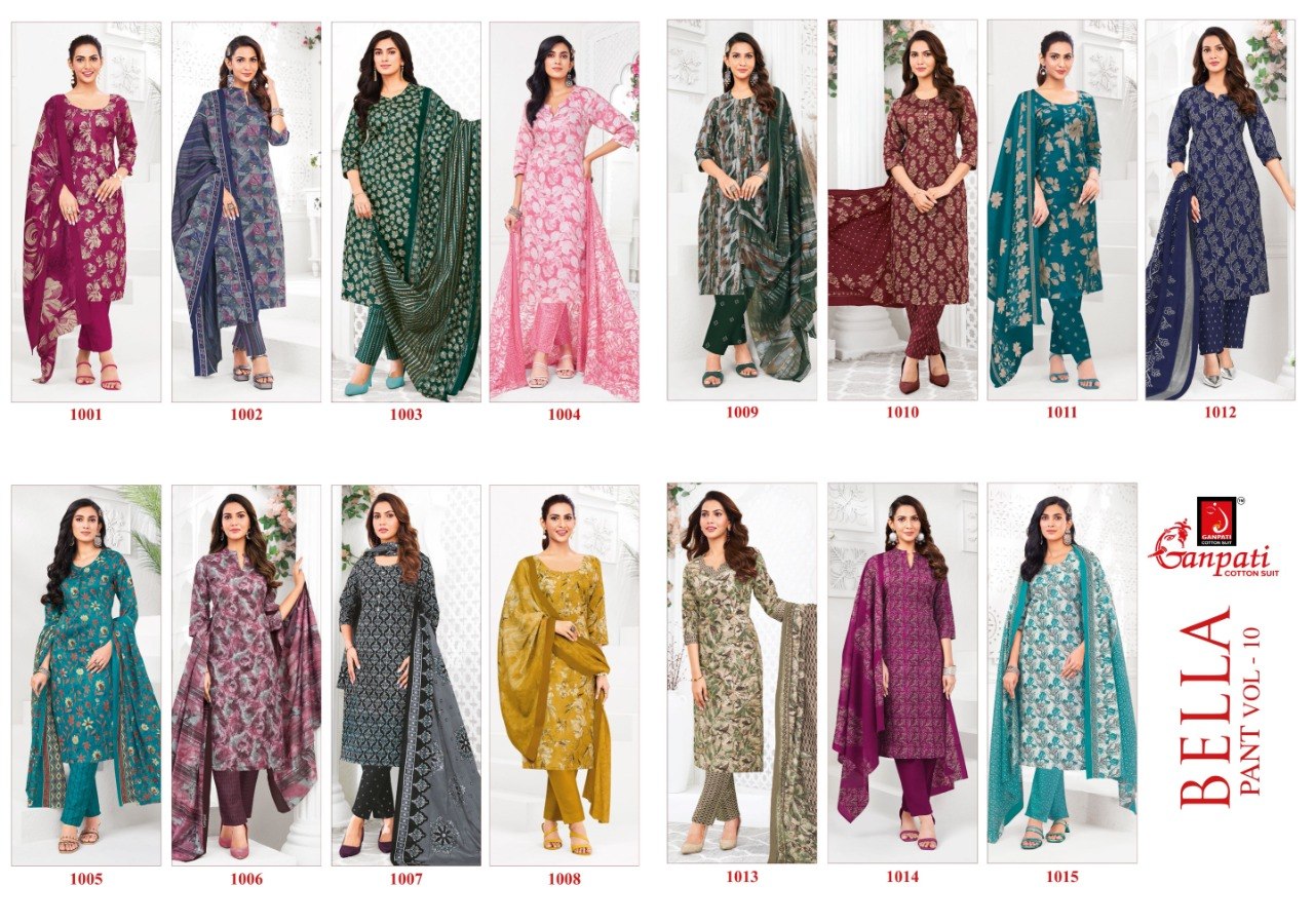 Bella Vol 10 Ganpati Cotton Dress Material Exporter