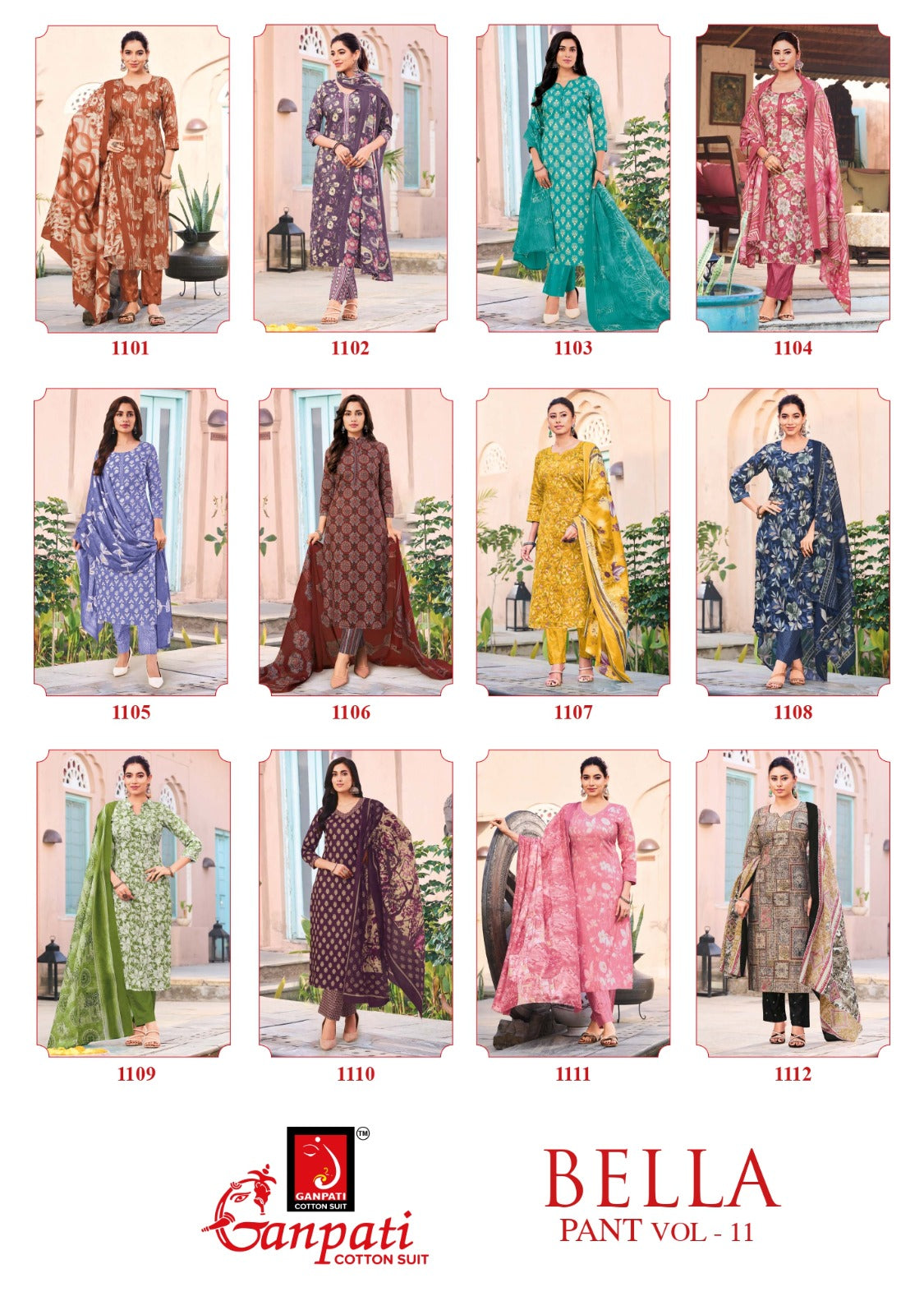 Bella Vol 11 Ganpati Cotton Dress Material Wholesaler Ahmedabad