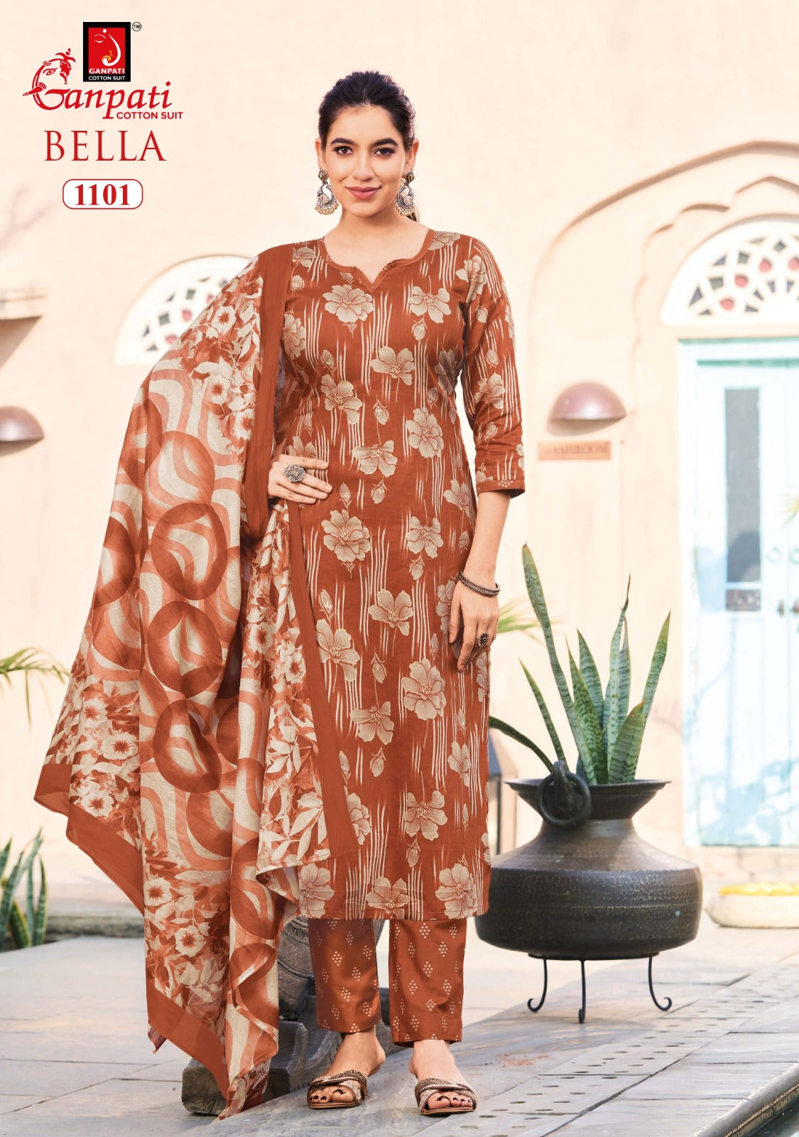 Bella Vol 11 Ganpati Cotton Dress Material Wholesaler Ahmedabad