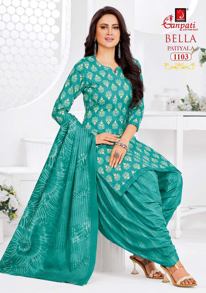 Bella Vol 11 Ganpati Readymade Cotton Patiyala Suits Exporter