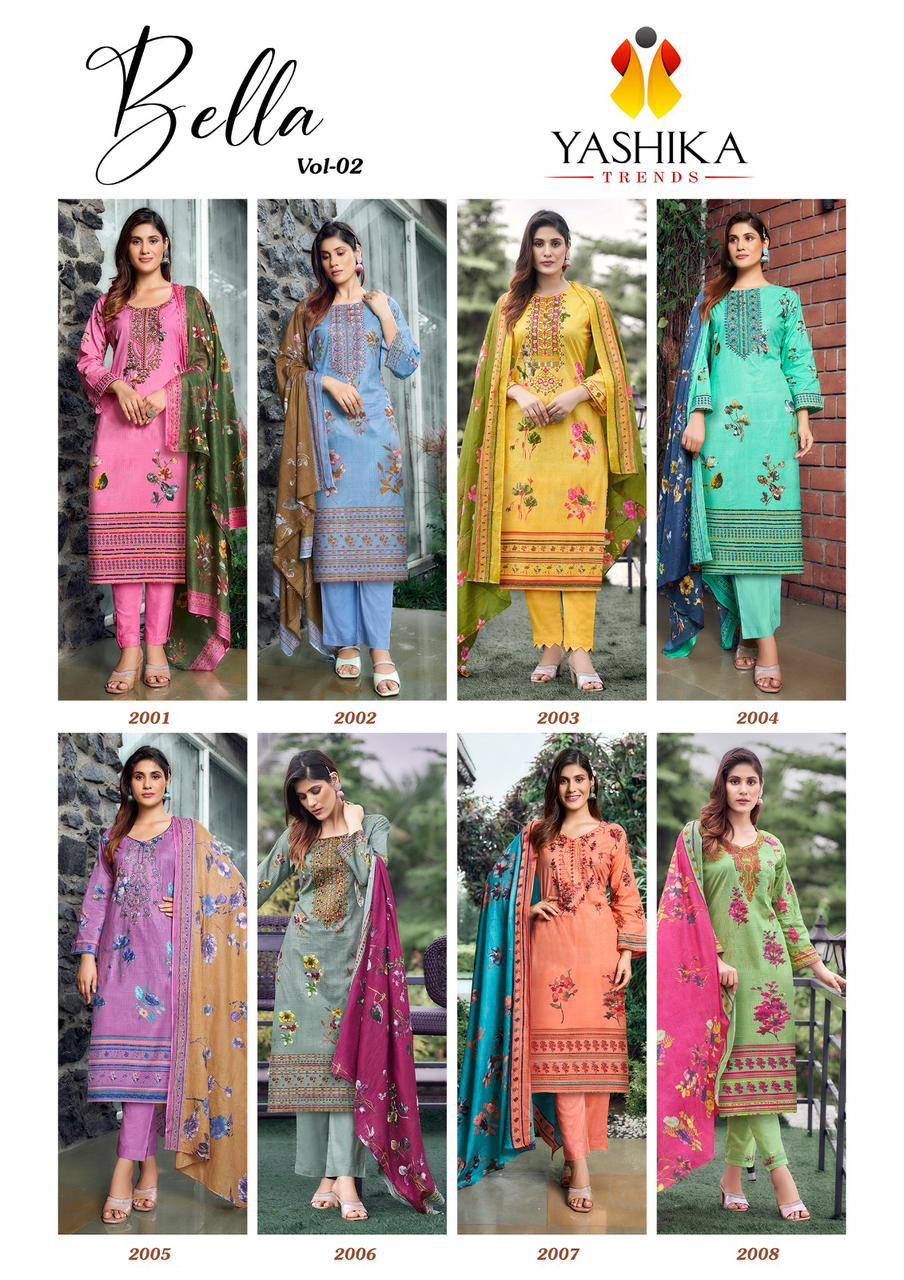Bella Vol 2 Yashika Trends Heavy Cotton Pant Style Suits Exporter India