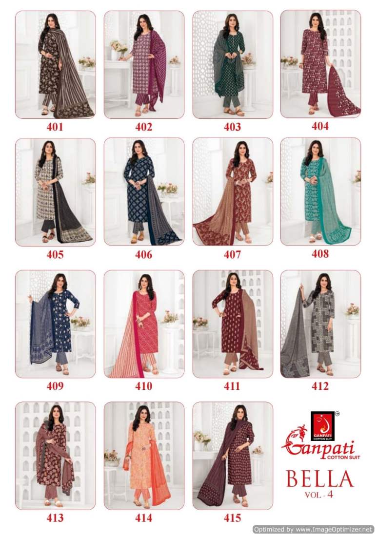 Bella Vol 4 Ganpati Cotton Pant Style Suits