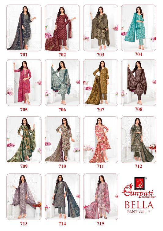Bella Vol 7 Pant Ganpati Cotton Salwar Suits Manufacturer Gujarat