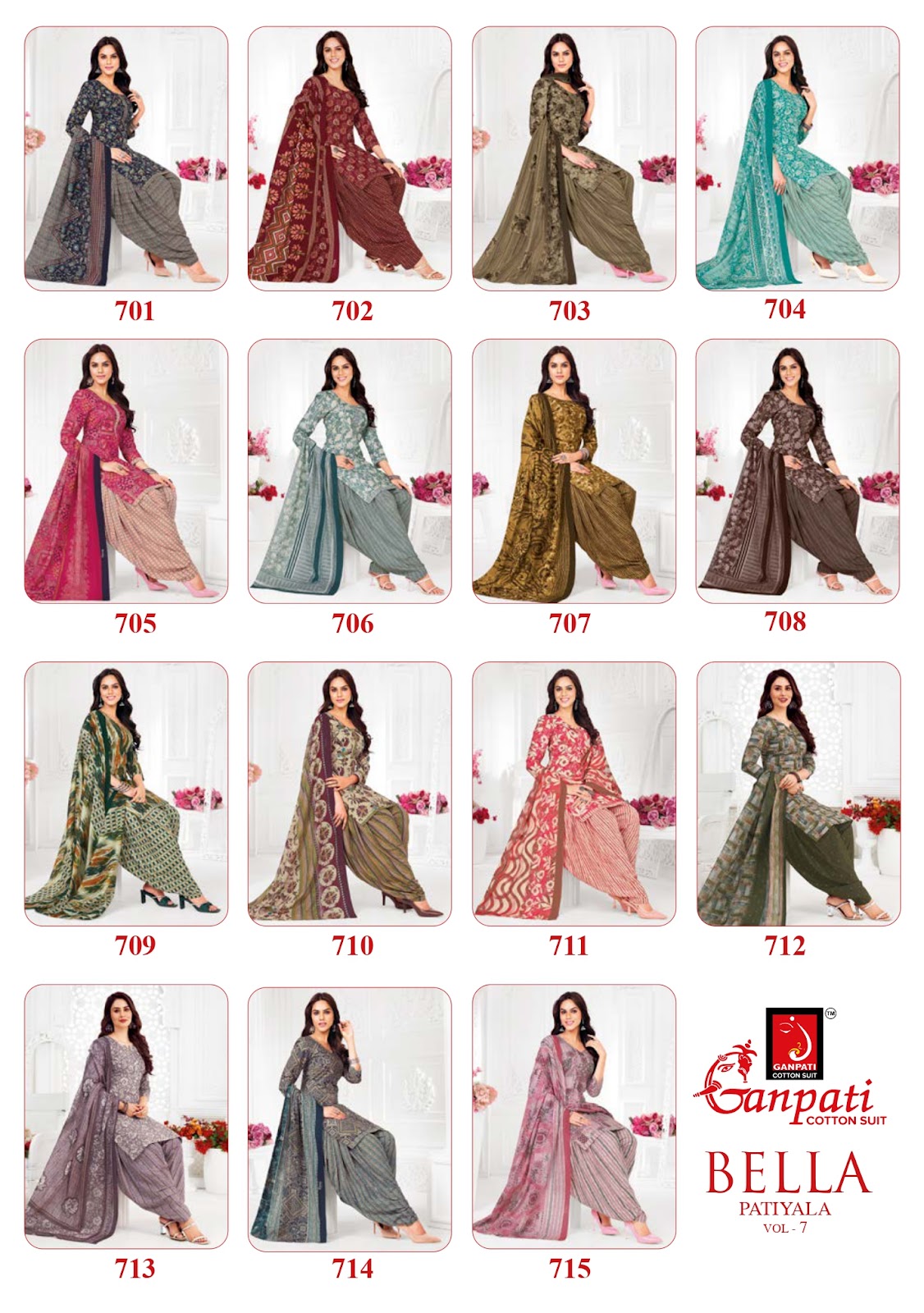 Bella Vol 7 Patiyala Ganpati Cotton Salwar Suits Wholesale Price