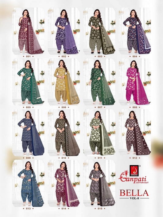 Bella Vol 8 Patiyala Ganpati Cotton Salwar Suits Wholesale Price