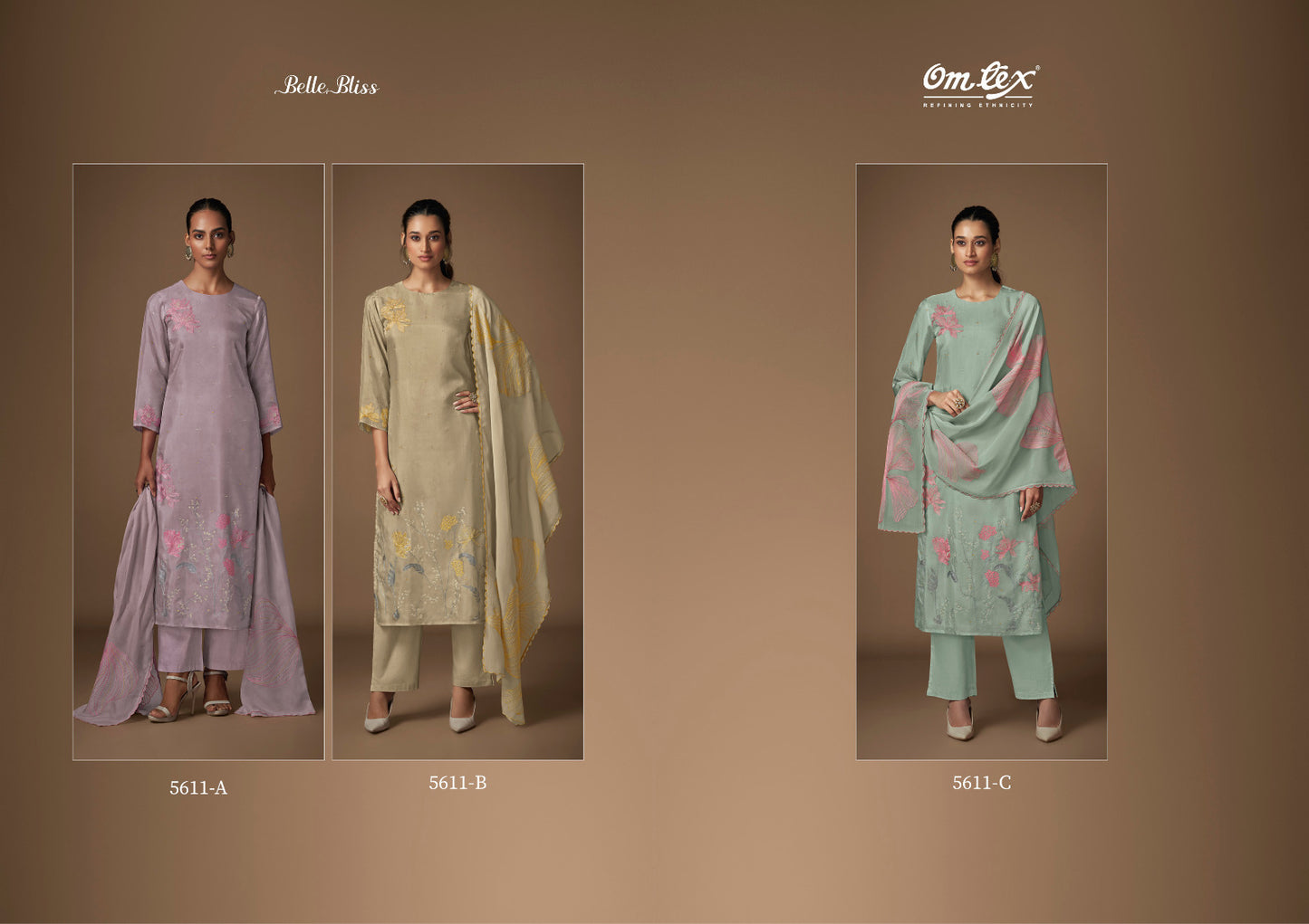 Belle Bliss Omtex Habutai Silk Pant Style Suits Exporter Gujarat